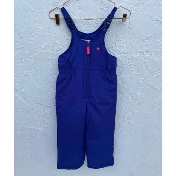OshKosh B'Gosh Kids Insulated Snow Bib Ski Overalls Pants Blue Sz M Age 5/6 - Picture 1 of 10